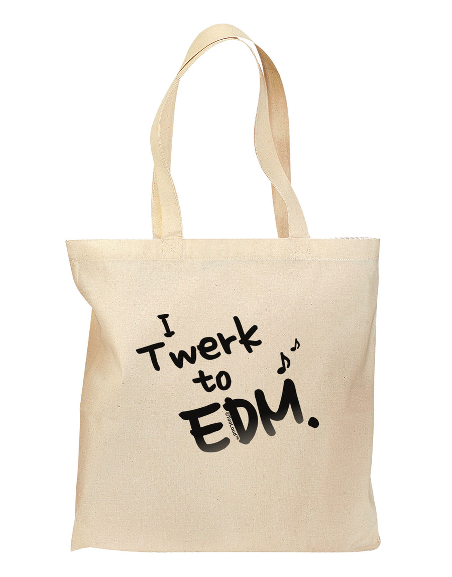 Twerk To EDM BnW Grocery Tote Bag-Grocery Tote-TooLoud-Natural-Medium-Davson Sales