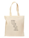 USA Text Grocery Tote Bag-Grocery Tote-TooLoud-Natural-Medium-Davson Sales