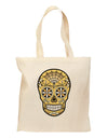 Version 8 Gold Day of the Dead Calavera Grocery Tote Bag-Grocery Tote-TooLoud-Natural-Medium-Davson Sales