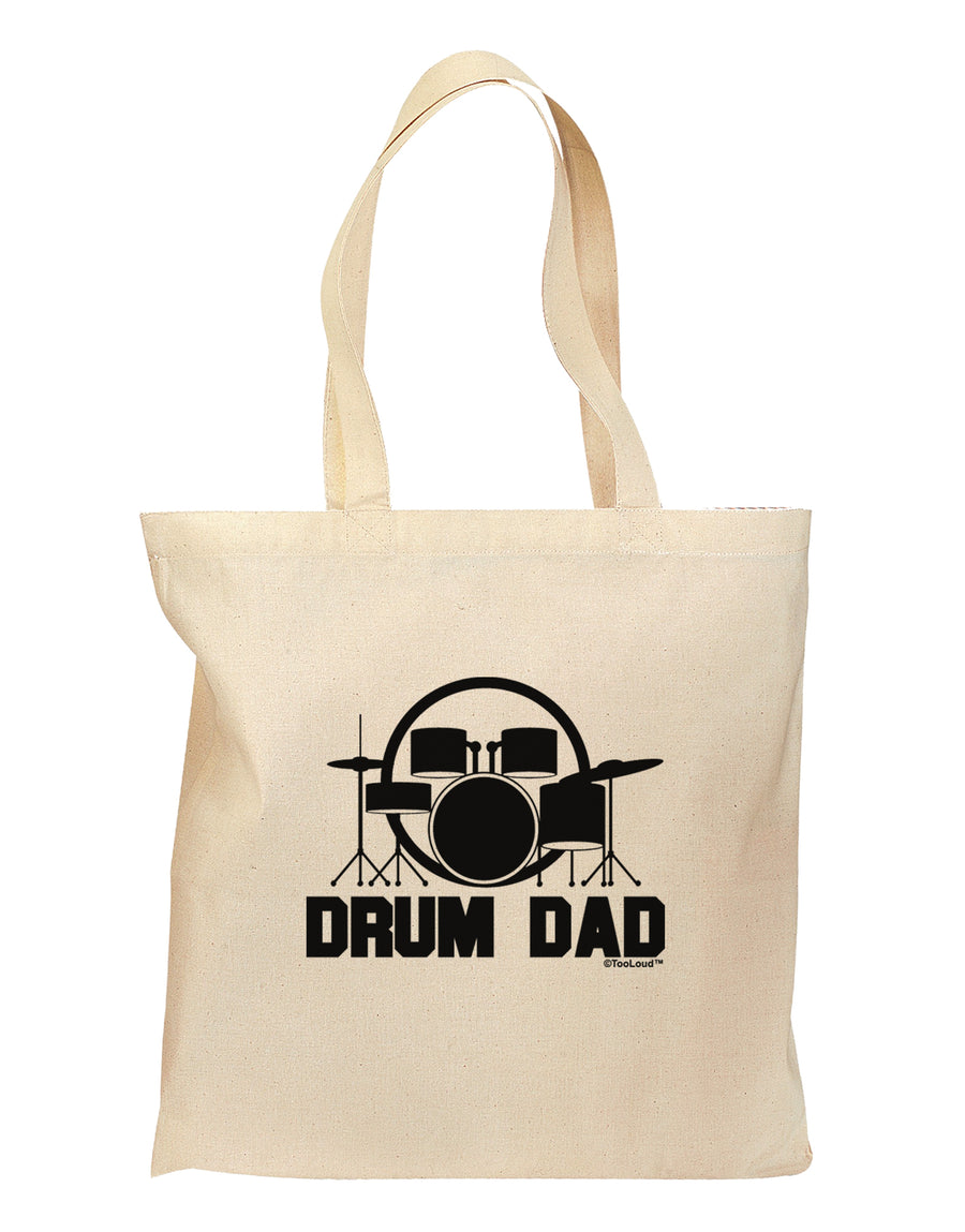 Drum Dad Grocery Tote Bag by TooLoud-Grocery Tote-TooLoud-Natural-Medium-Davson Sales