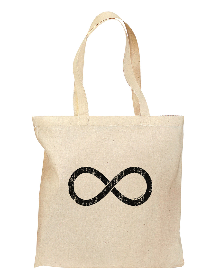 Distressed Infinity Grocery Tote Bag - Natural-Grocery Tote-TooLoud-Natural-Medium-Davson Sales