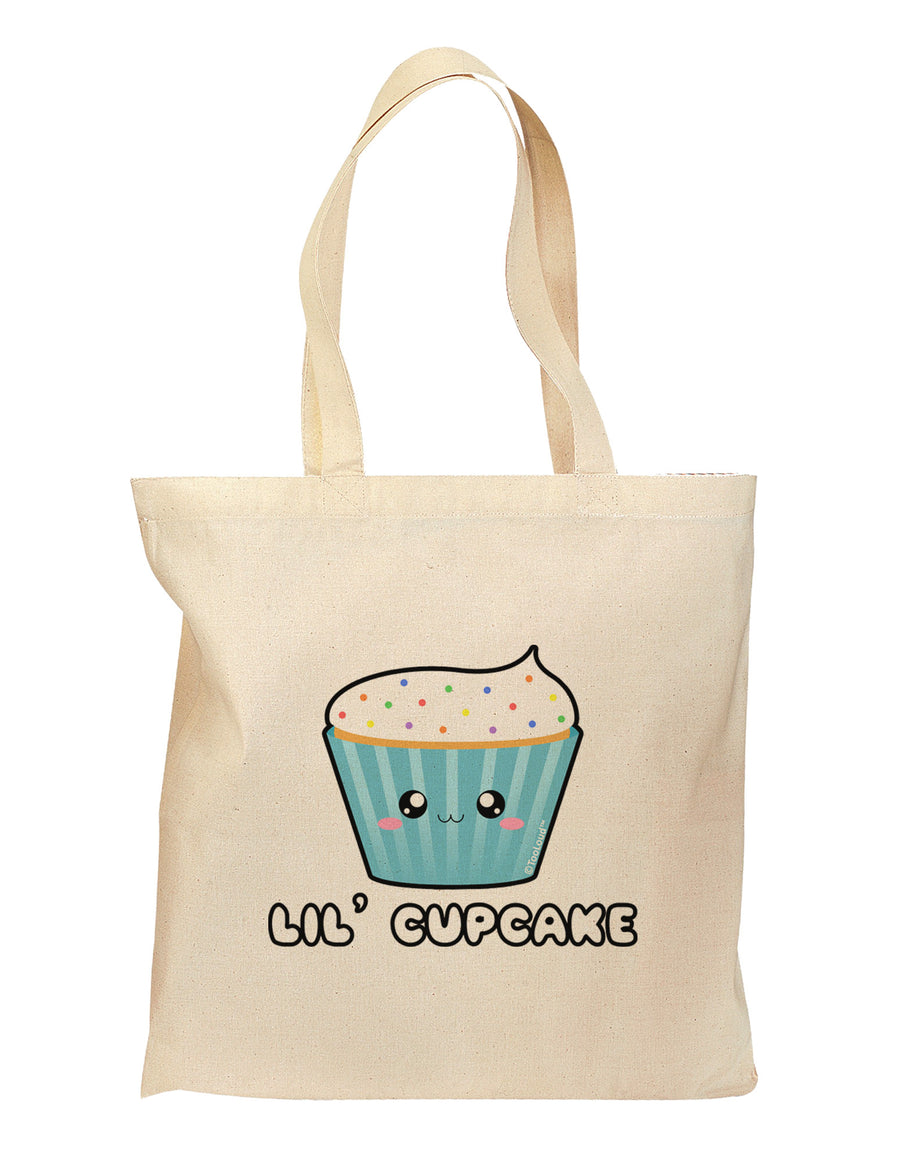 Cute Cupcake with Sprinkles - Lil Cupcake Grocery Tote Bag by TooLoud-Grocery Tote-TooLoud-Natural-Medium-Davson Sales