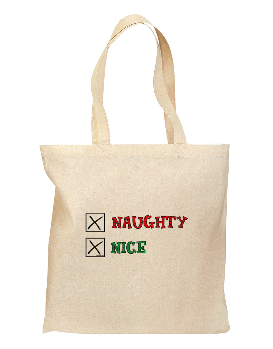 Naughty or Nice Christmas - Naughty and Nice Grocery Tote Bag-Grocery Tote-TooLoud-Natural-Medium-Davson Sales