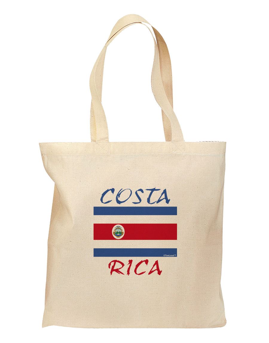 Costa Rica Flag Grocery Tote Bag-Grocery Tote-TooLoud-Natural-Medium-Davson Sales