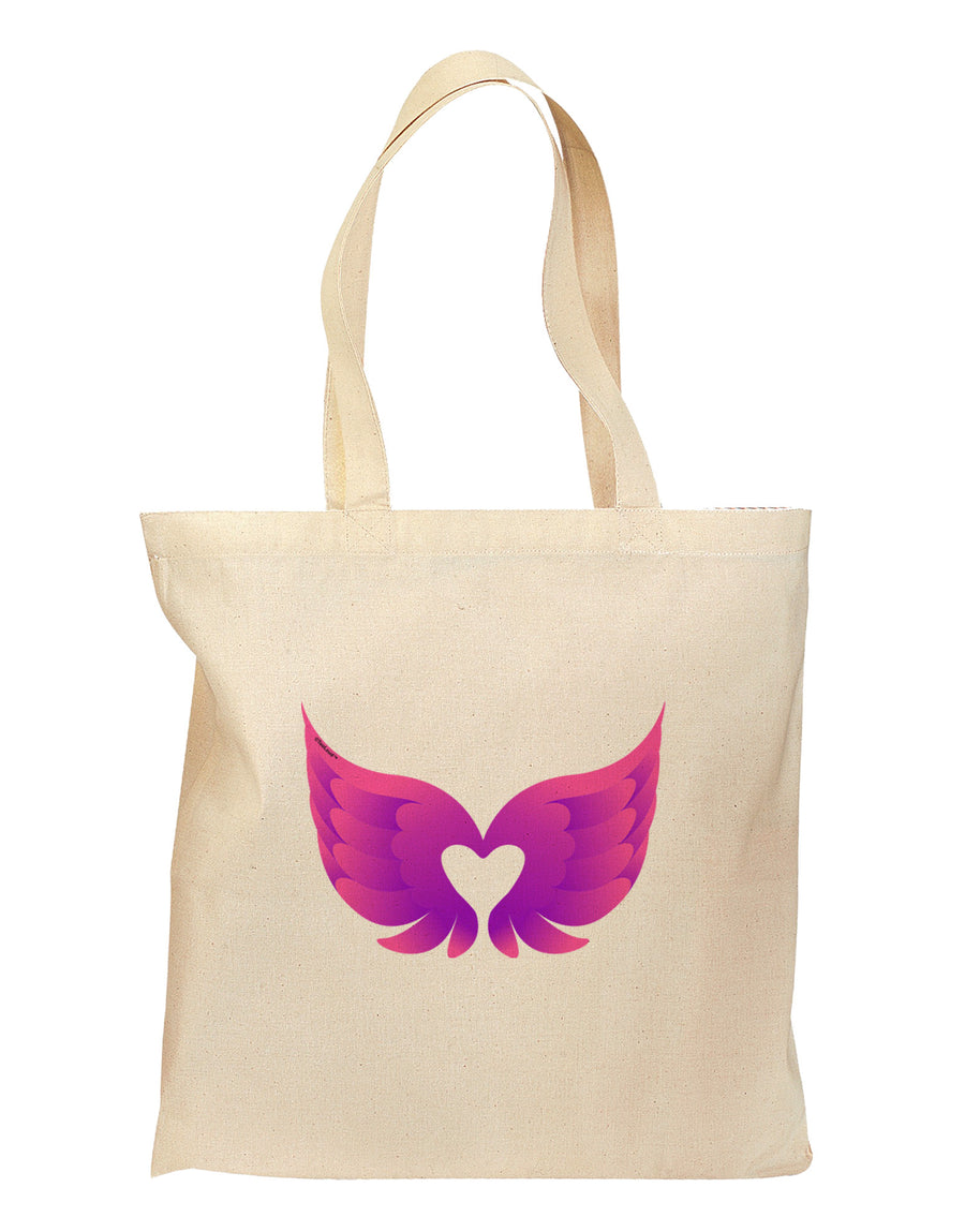 Cute Angel Wings Pair Heart Grocery Tote Bag-Grocery Tote-TooLoud-Natural-Medium-Davson Sales