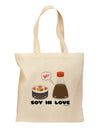 Cute Sushi and Soy Sauce - Soy In Love Grocery Tote Bag by TooLoud