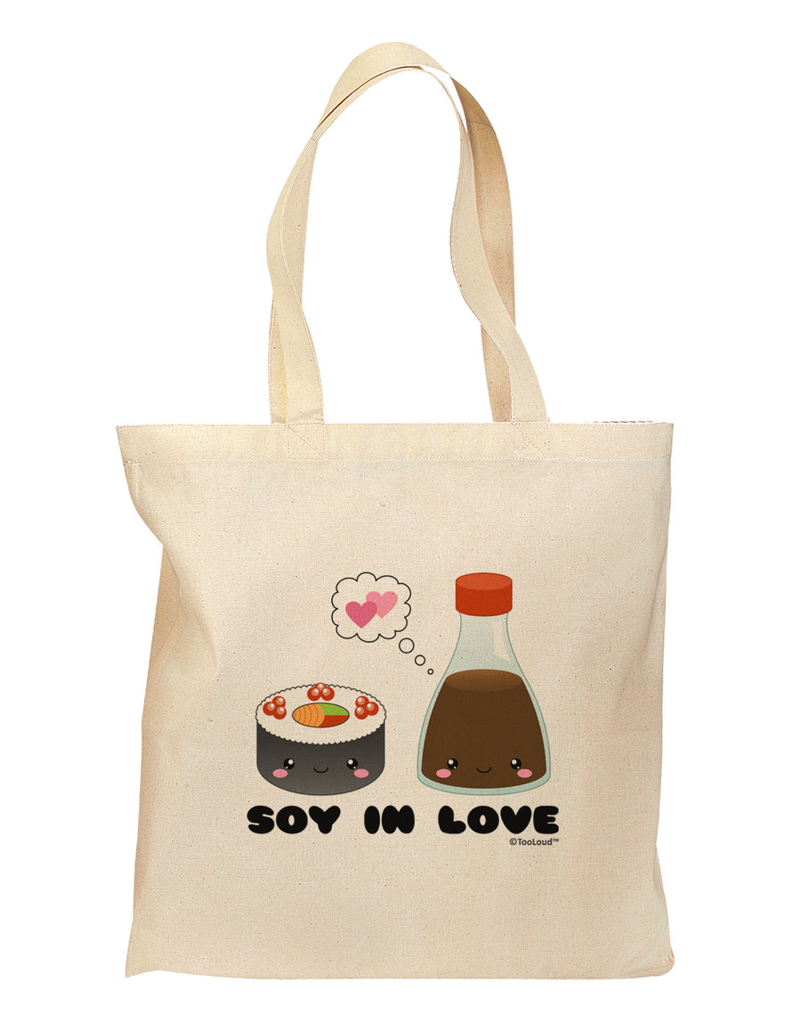 Cute Sushi and Soy Sauce - Soy In Love Grocery Tote Bag by TooLoud-Grocery Tote-TooLoud-Natural-Medium-Davson Sales