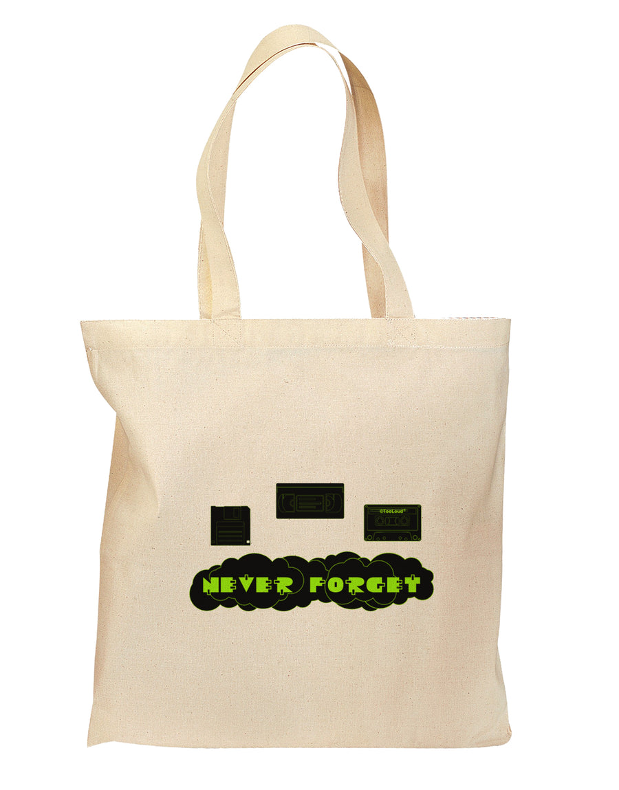 Never Forget Retro 80's Funny Grocery Tote Bag - Natural by TooLoud-Grocery Tote-TooLoud-Natural-Medium-Davson Sales