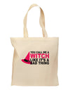 Witch - Bad Thing Hat Grocery Tote Bag-Grocery Tote-TooLoud-Natural-Medium-Davson Sales