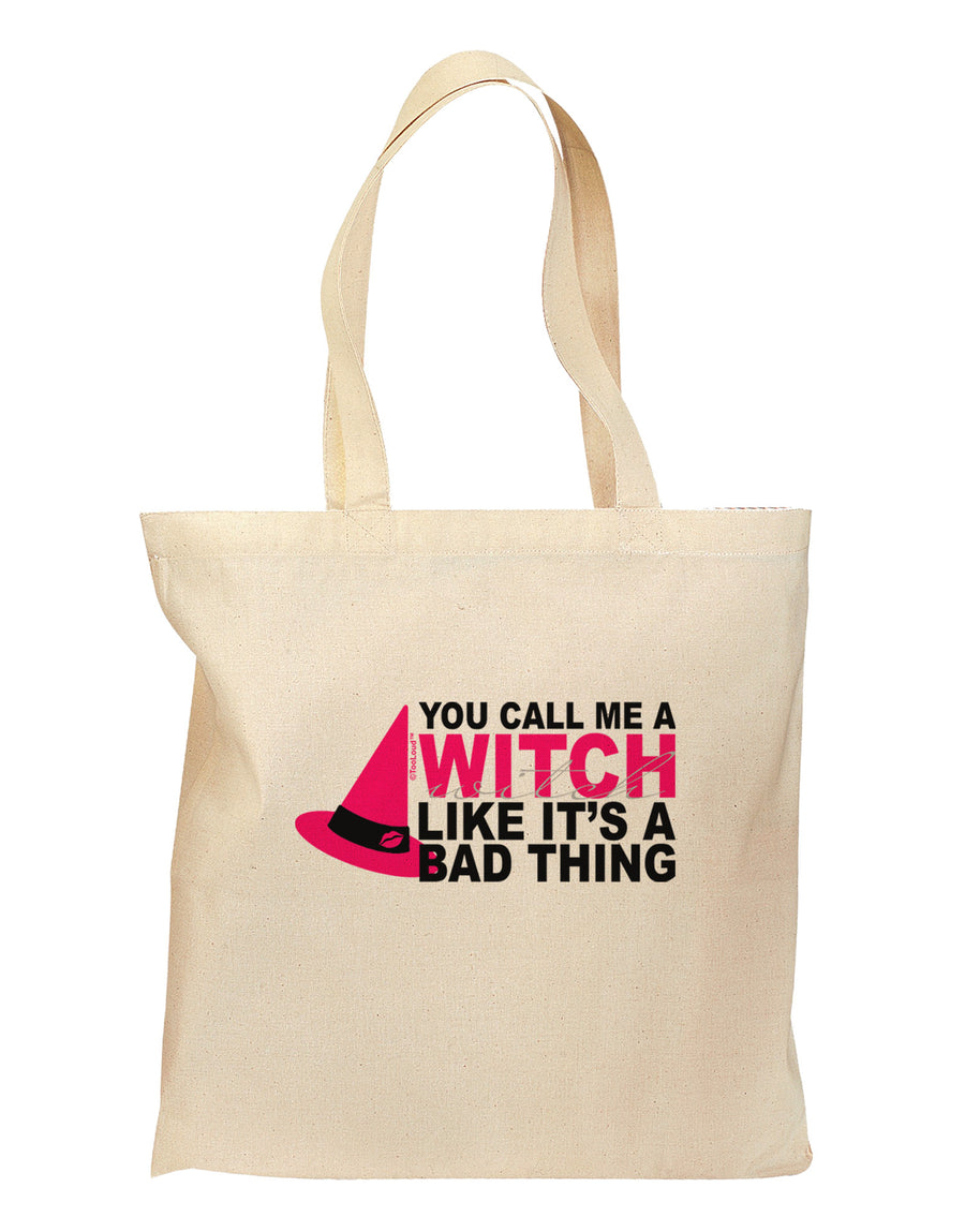 Witch - Bad Thing Hat Grocery Tote Bag-Grocery Tote-TooLoud-Natural-Medium-Davson Sales