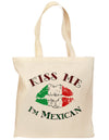 Kiss Me I'm Mexican Grocery Tote Bag-Grocery Tote-TooLoud-Natural-Medium-Davson Sales