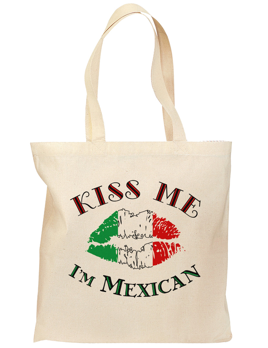 Kiss Me I'm Mexican Grocery Tote Bag-Grocery Tote-TooLoud-Natural-Medium-Davson Sales