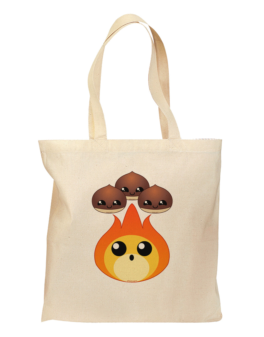 Cute Chestnuts Roasting - Christmas Grocery Tote Bag-Grocery Tote-TooLoud-Natural-Medium-Davson Sales