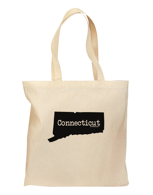 Connecticut - United States Shape Grocery Tote Bag-Grocery Tote-TooLoud-Natural-Medium-Davson Sales