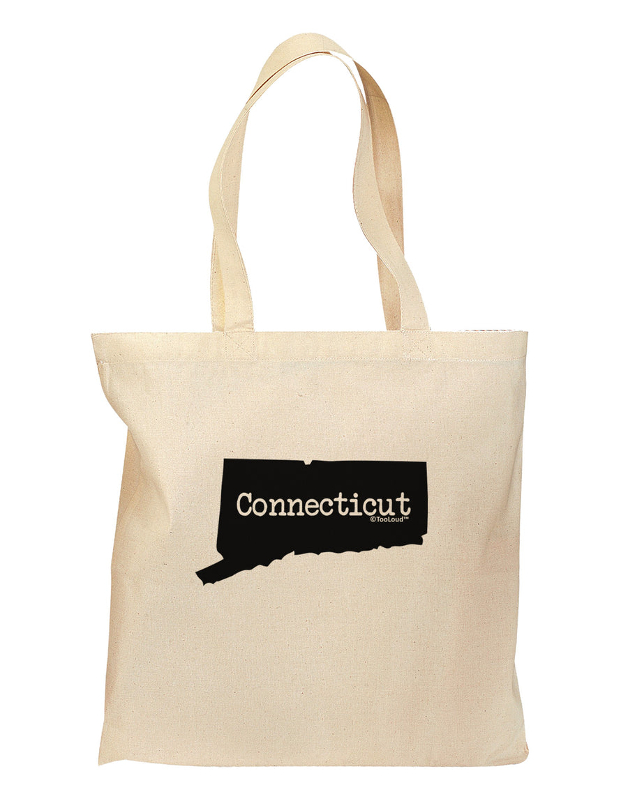 Connecticut - United States Shape Grocery Tote Bag-Grocery Tote-TooLoud-Natural-Medium-Davson Sales