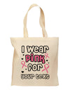 Personalized I Wear Pink for -Name- Breast Cancer Awareness Grocery Tote Bag-Grocery Tote-TooLoud-Natural-Medium-Davson Sales