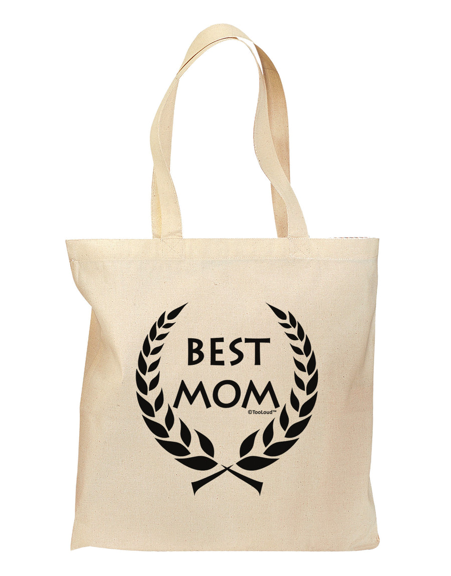 Best Mom - Wreath Design Grocery Tote Bag by TooLoud-Grocery Tote-TooLoud-Natural-Medium-Davson Sales