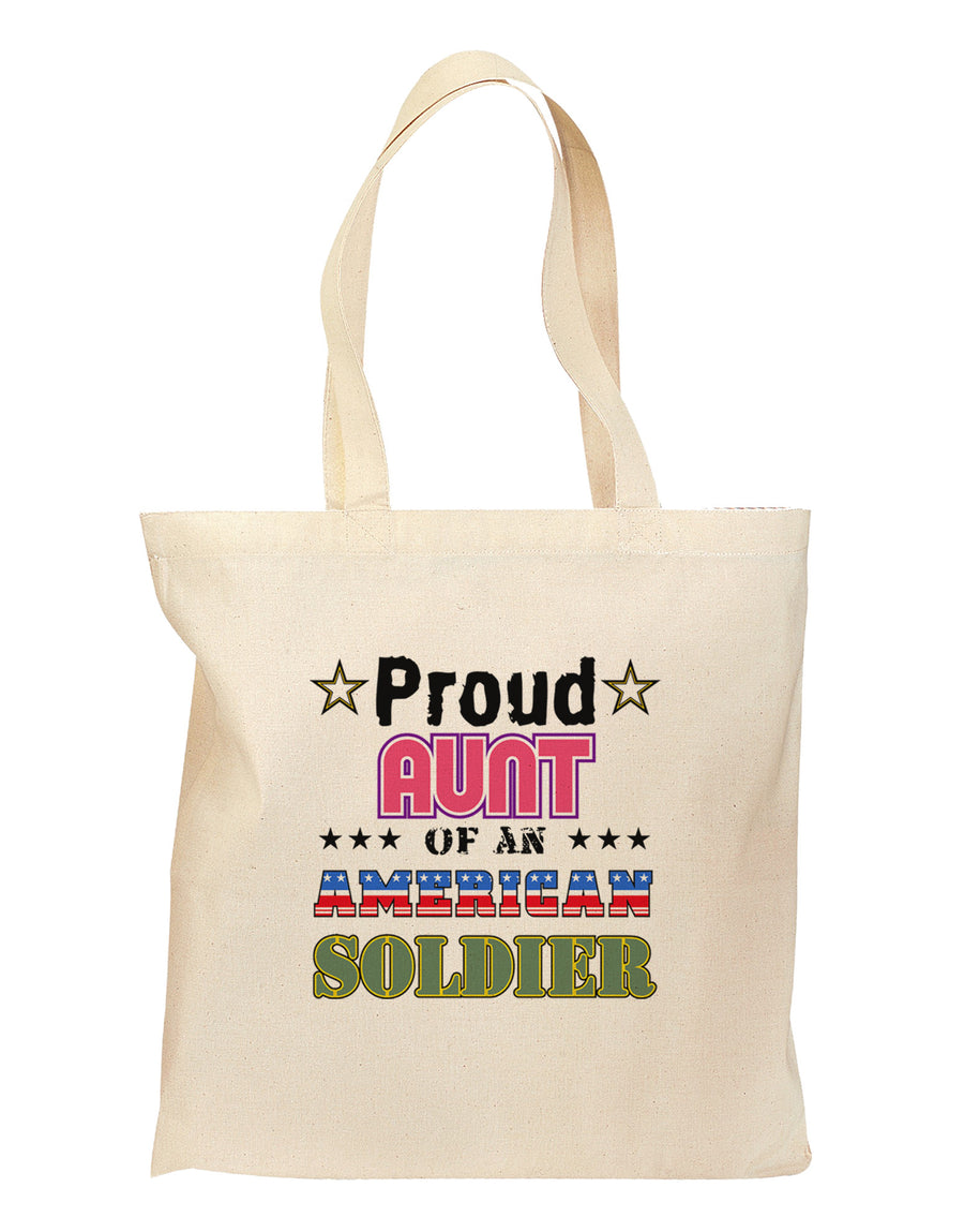 Proud Aunt of an American Soldier Grocery Tote Bag-Grocery Tote-TooLoud-Natural-Medium-Davson Sales