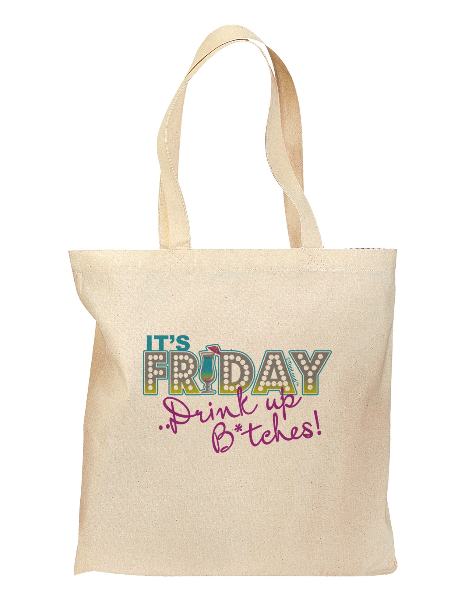 It's Friday - Drink Up Grocery Tote Bag-Grocery Tote-TooLoud-Natural-Medium-Davson Sales