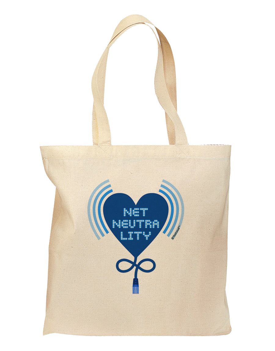 Heart Net Neutrality Grocery Tote Bag-Grocery Tote-TooLoud-Natural-Medium-Davson Sales