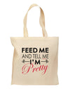 Feed Me and Tell Me I'm Pretty Grocery Tote Bag-Grocery Tote-TooLoud-Natural-Medium-Davson Sales