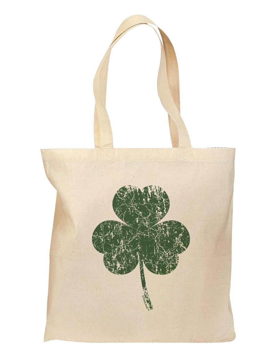 Distressed Traditional Irish Shamrock Grocery Tote Bag-Grocery Tote-TooLoud-Natural-Medium-Davson Sales