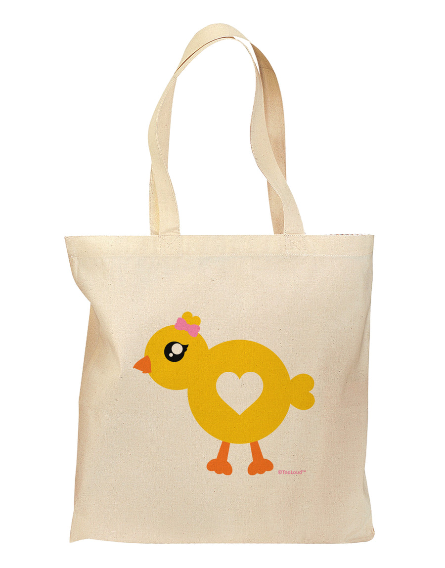 Cute Chick with Bow Grocery Tote Bag by TooLoud-Grocery Tote-TooLoud-Natural-Medium-Davson Sales