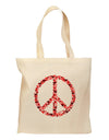 Peace Sign Hearts Red Grocery Tote Bag - Natural-Grocery Tote-TooLoud-Natural-Medium-Davson Sales