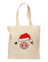 Kyu-T Face Oinkz Santa Hat Boy Pig Grocery Tote Bag-Grocery Tote-TooLoud-Natural-Medium-Davson Sales