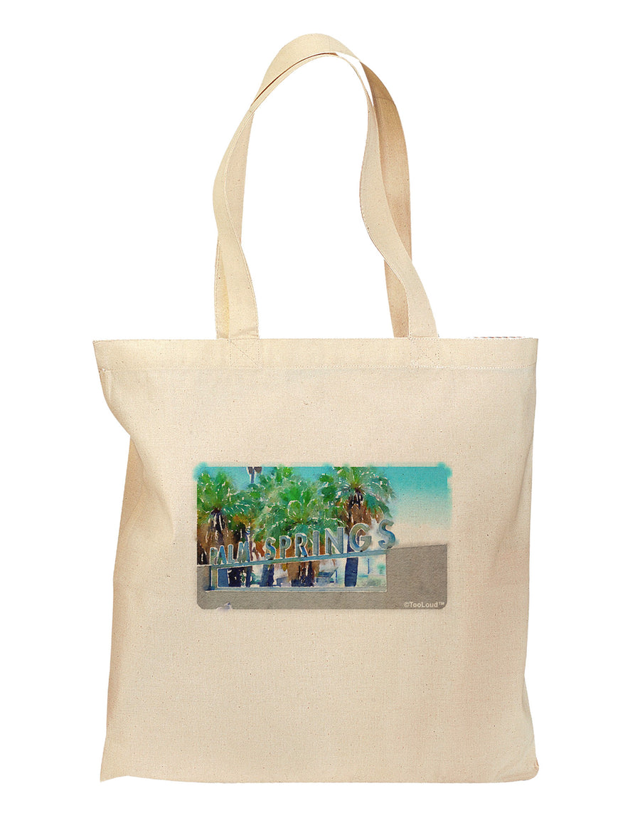 Palm Springs Watercolor Grocery Tote Bag-Grocery Tote-TooLoud-Natural-Medium-Davson Sales