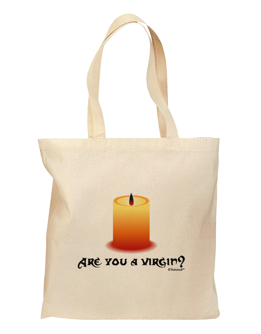 Are You A Virgin - Black Flame Candle Grocery Tote Bag by TooLoud-Grocery Tote-TooLoud-Natural-Medium-Davson Sales