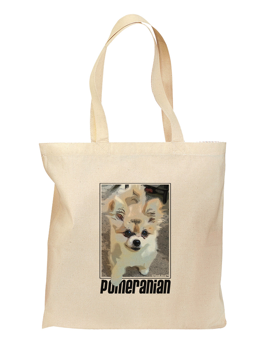 Pomeranian Step Out Grocery Tote Bag - Natural by TooLoud-Grocery Tote-TooLoud-Natural-Medium-Davson Sales