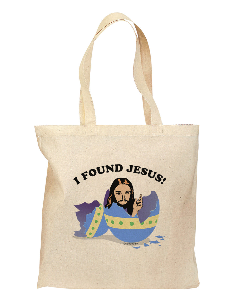 I Found Jesus - Easter Egg Grocery Tote Bag-Grocery Tote-TooLoud-Natural-Medium-Davson Sales