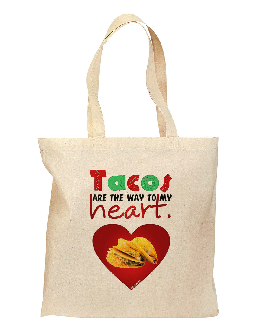 Tacos Are the Way To My Heart Grocery Tote Bag-Grocery Tote-TooLoud-Natural-Medium-Davson Sales