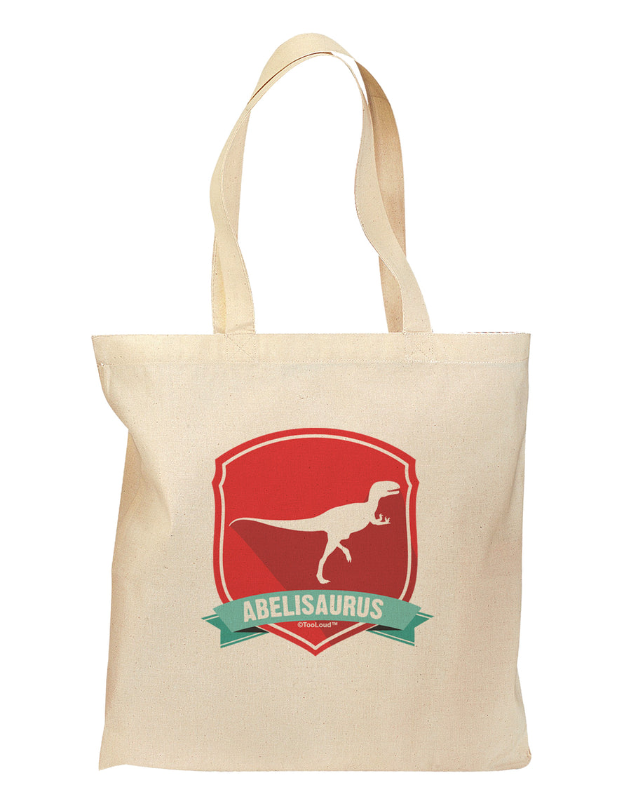 Jurassic Abelisaurus Dinosaur Design Grocery Tote Bag by TooLoud-Grocery Tote-TooLoud-Natural-Medium-Davson Sales