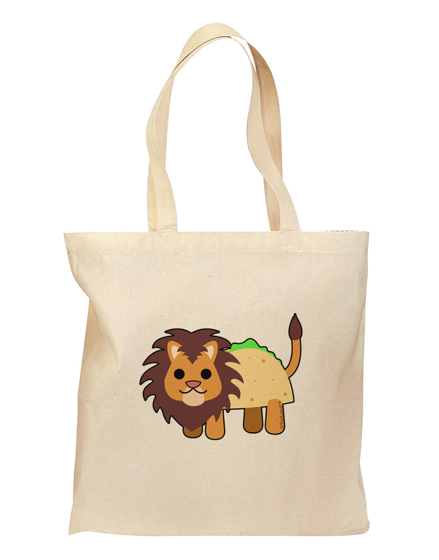 Cute Taco Lion Grocery Tote Bag-Grocery Tote-TooLoud-Natural-Medium-Davson Sales