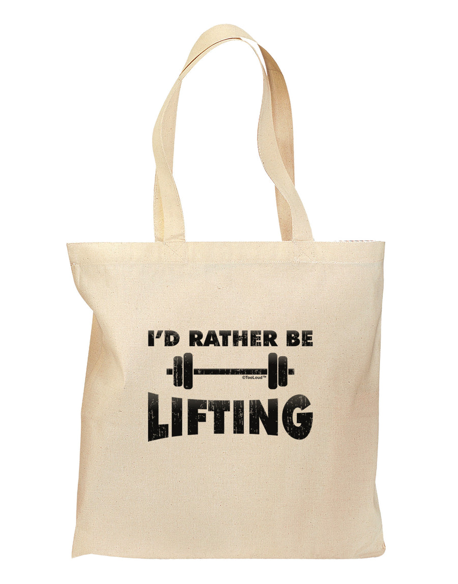 I'd Rather Be Lifting Grocery Tote Bag-Grocery Tote-TooLoud-Natural-Medium-Davson Sales