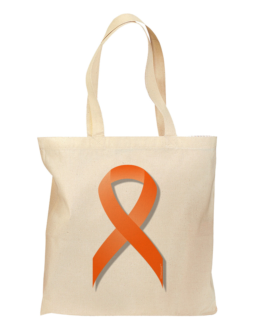 Leukemia Awareness Ribbon - Orange Grocery Tote Bag-Grocery Tote-TooLoud-Natural-Medium-Davson Sales