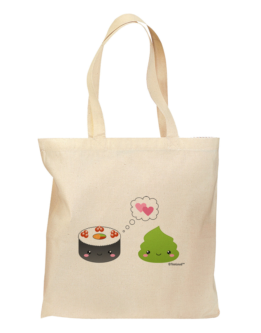 Cute Sushi and Wasabi Love Grocery Tote Bag by TooLoud-Grocery Tote-TooLoud-Natural-Medium-Davson Sales