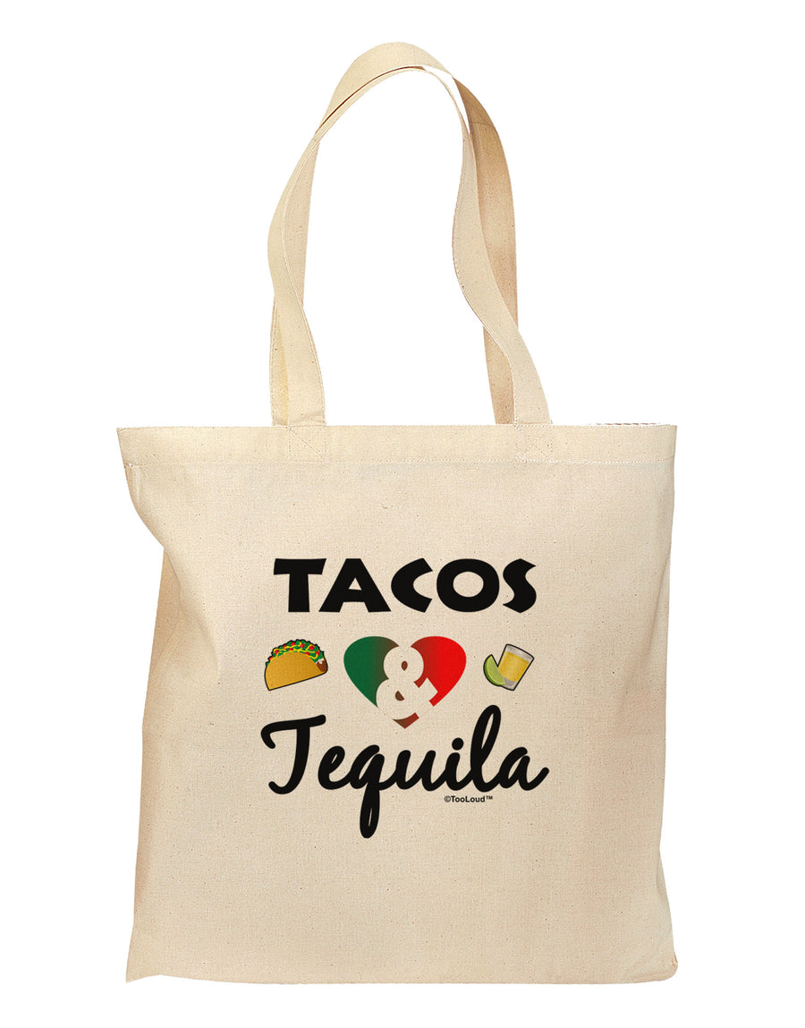 Tacos & Tequila Grocery Tote Bag-Grocery Tote-TooLoud-Natural-Medium-Davson Sales