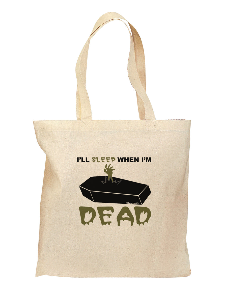 Sleep When Dead Coffin Grocery Tote Bag-Grocery Tote-TooLoud-Natural-Medium-Davson Sales