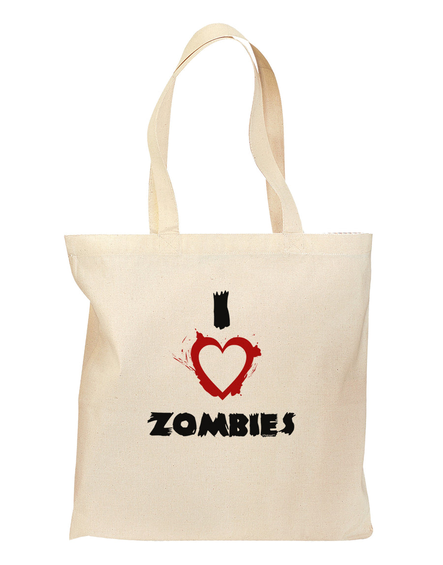 I Heart Zombies - Bloody Heart Grocery Tote Bag-Grocery Tote-TooLoud-Natural-Medium-Davson Sales