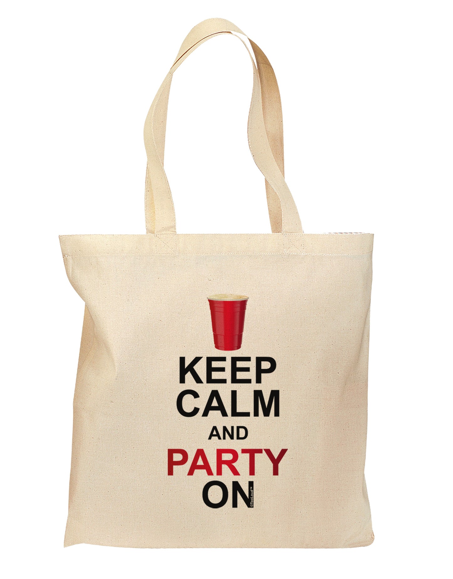 Keep Calm - Party Beer Grocery Tote Bag - Natural-Grocery Tote-TooLoud-Natural-Medium-Davson Sales
