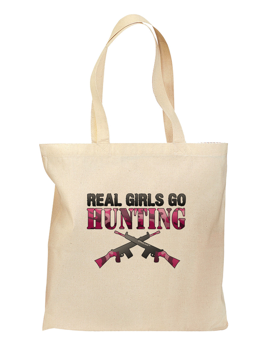 Real Girls Go Hunting Grocery Tote Bag-Grocery Tote-TooLoud-Natural-Medium-Davson Sales