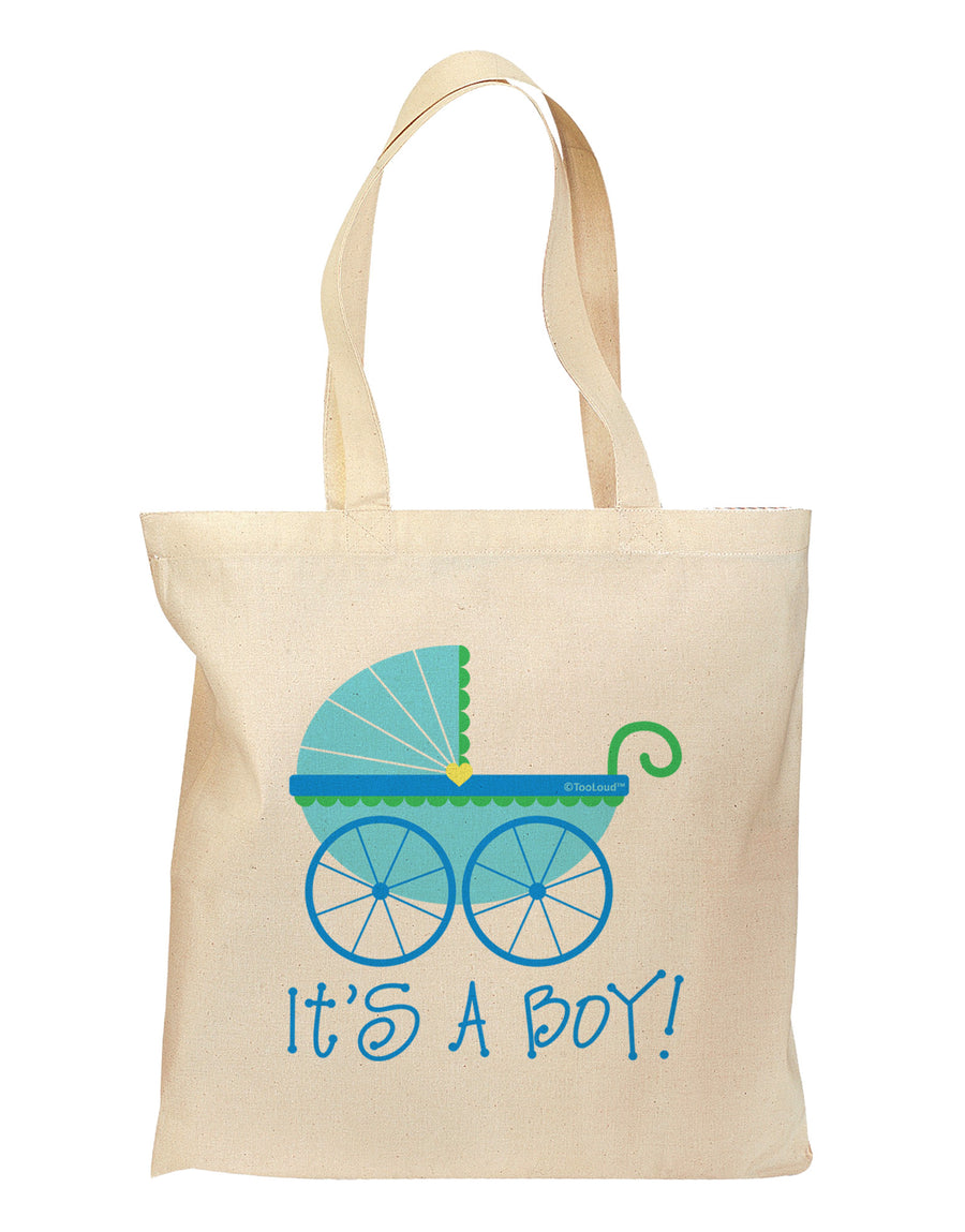 It's a Boy - Baby Boy Carriage Grocery Tote Bag-Grocery Tote-TooLoud-Natural-Medium-Davson Sales