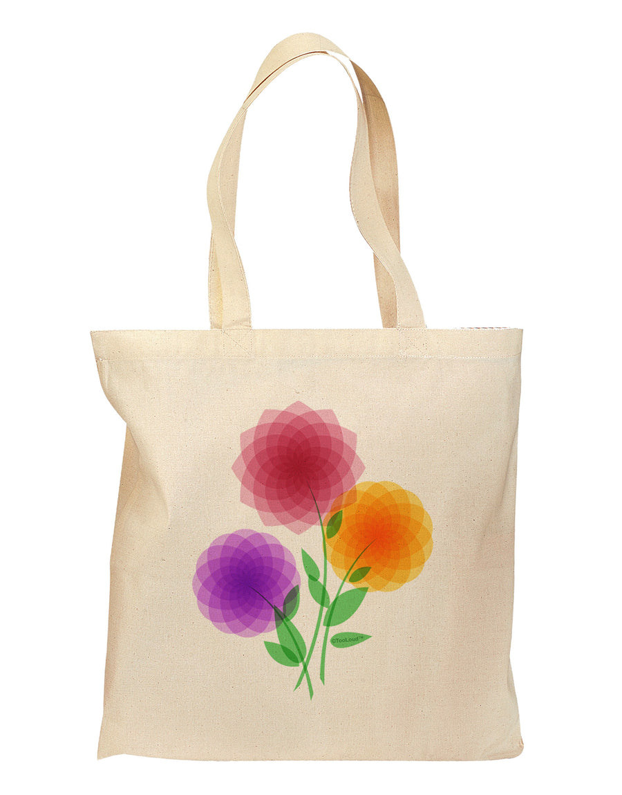 Crystal Dahlias Grocery Tote Bag - Natural-Grocery Tote-TooLoud-Natural-Medium-Davson Sales