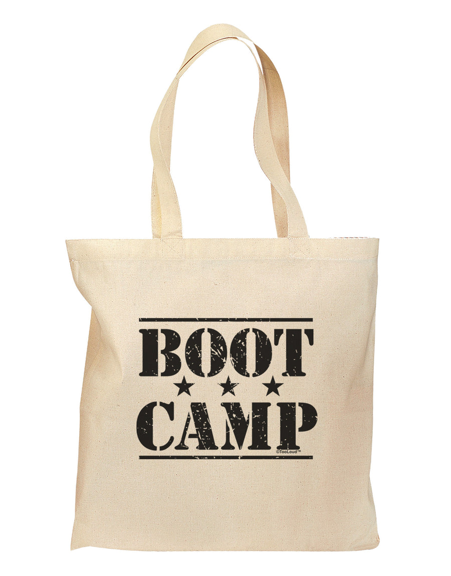 Bootcamp Large distressed Text Grocery Tote Bag-Grocery Tote-TooLoud-Natural-Large-Davson Sales