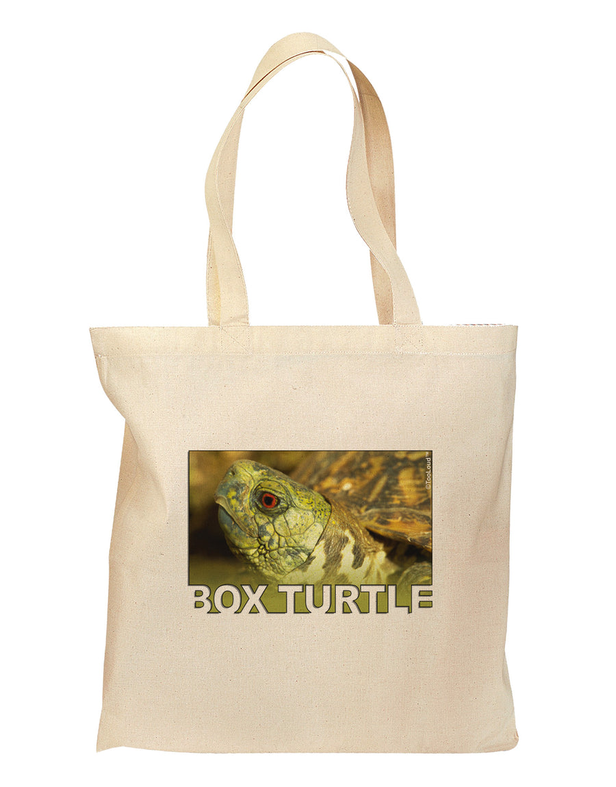 Menacing Turtle with Text Grocery Tote Bag - Natural-Grocery Tote-TooLoud-Natural-Medium-Davson Sales