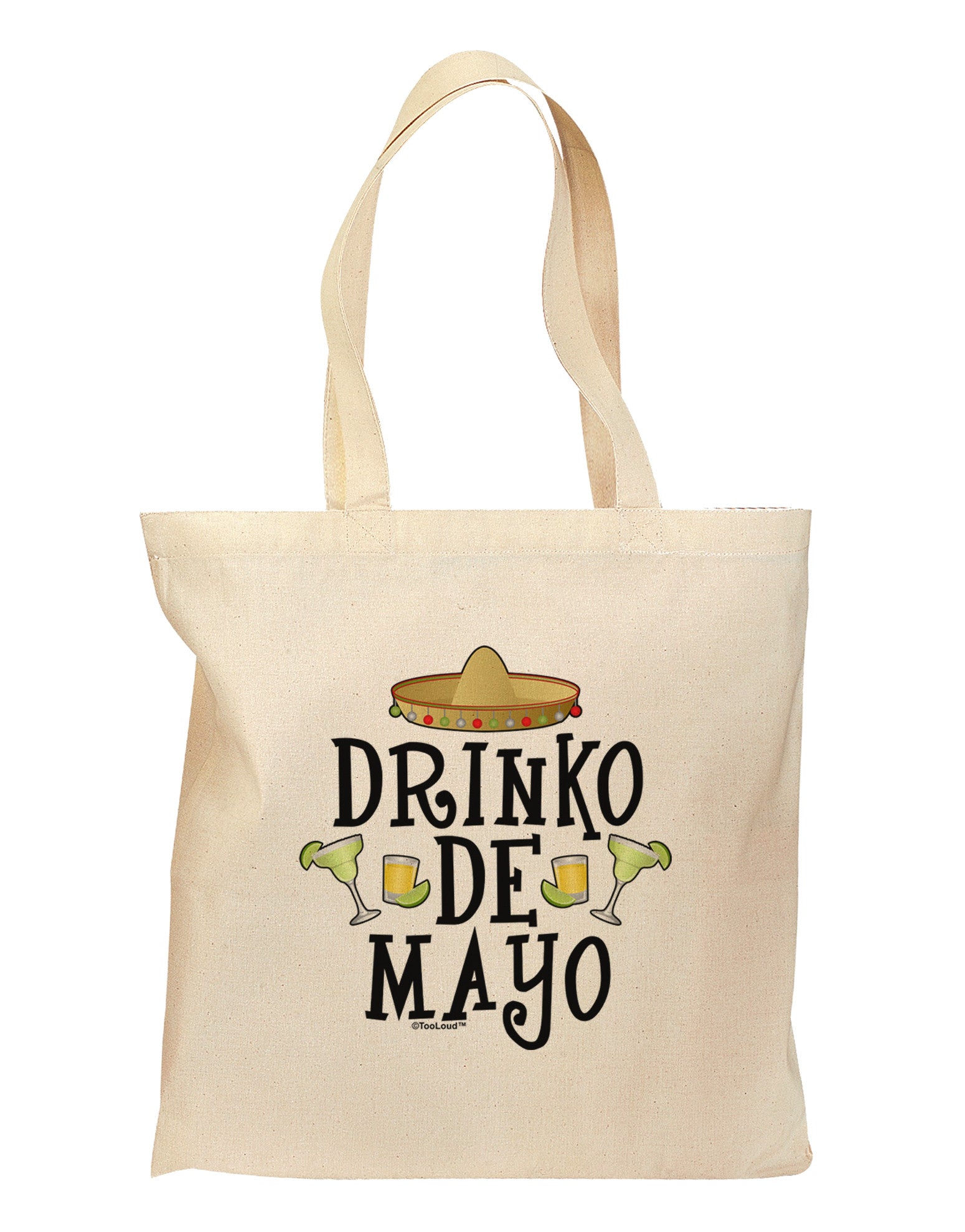 Drinko De Mayo Grocery Tote Bag-Grocery Tote-TooLoud-Natural-Medium-Davson Sales