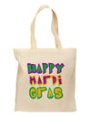 Happy Mardi Gras Text 2 Grocery Tote Bag-Grocery Tote-TooLoud-Natural-Medium-Davson Sales